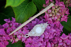 Barrette à Cheveux Macramé et Épingle à Cheveux en Bois de Frêne et Nacre - Coton & Astrance
