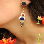 Boucles d’oreilles bohème été lapis lazuli et agate - Coton & Astrance