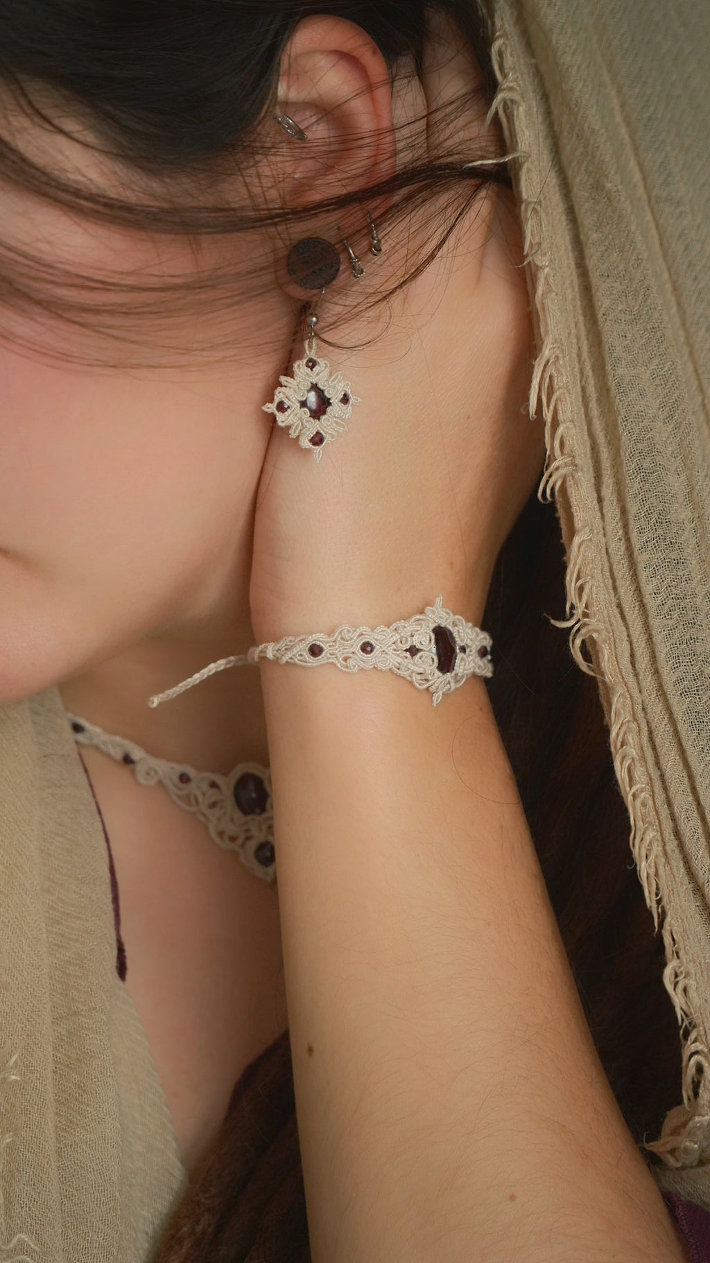 bijou mariage féérique bohème en coton écru – Coton et Astrance