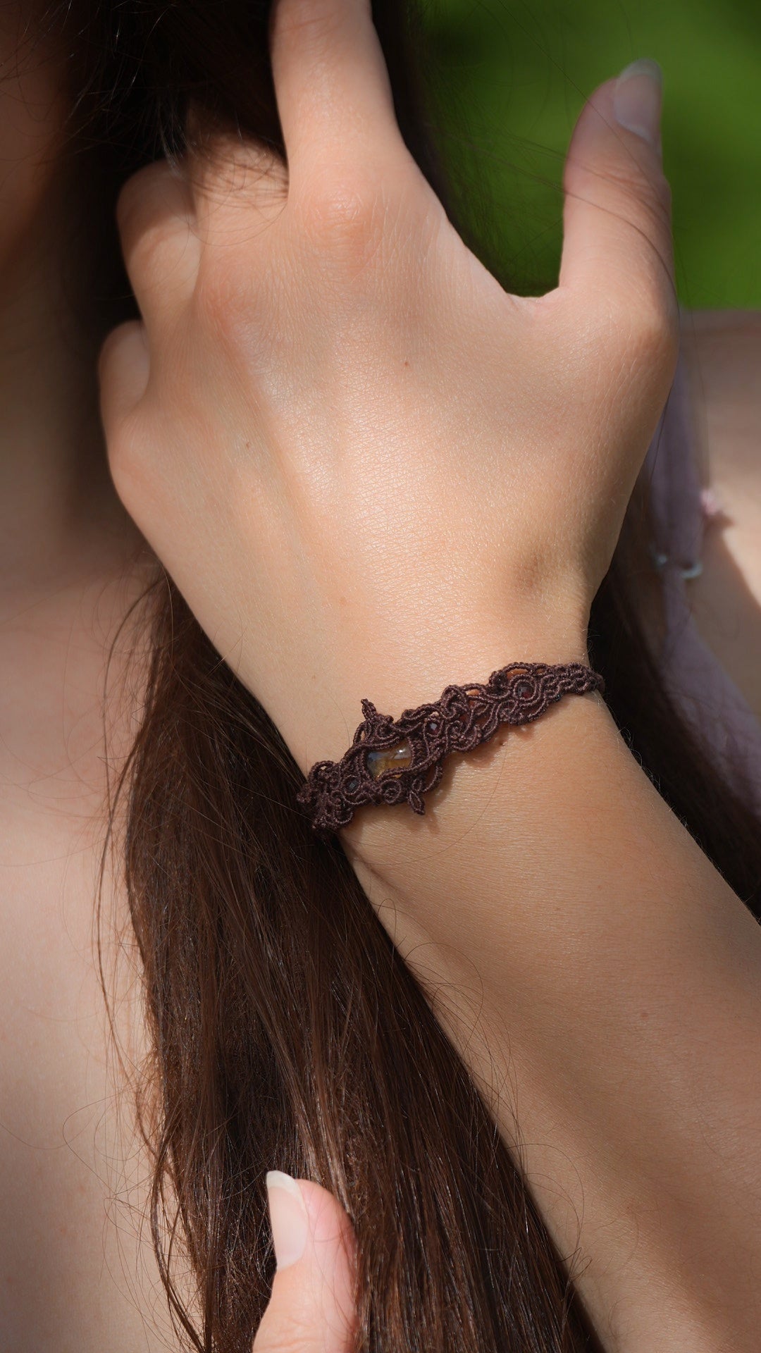 Bracelet asymétrique bohème en citrine et grenat - Coton & Astrance