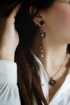 Pendentif en Micro Macramé avec Jade Blanc et Perles Vert Pastel - Coton & Astrance