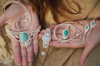 Collier en Micro Macramé avec Amazonite Turquoise et Perles de Nacre - Coton & Astrance