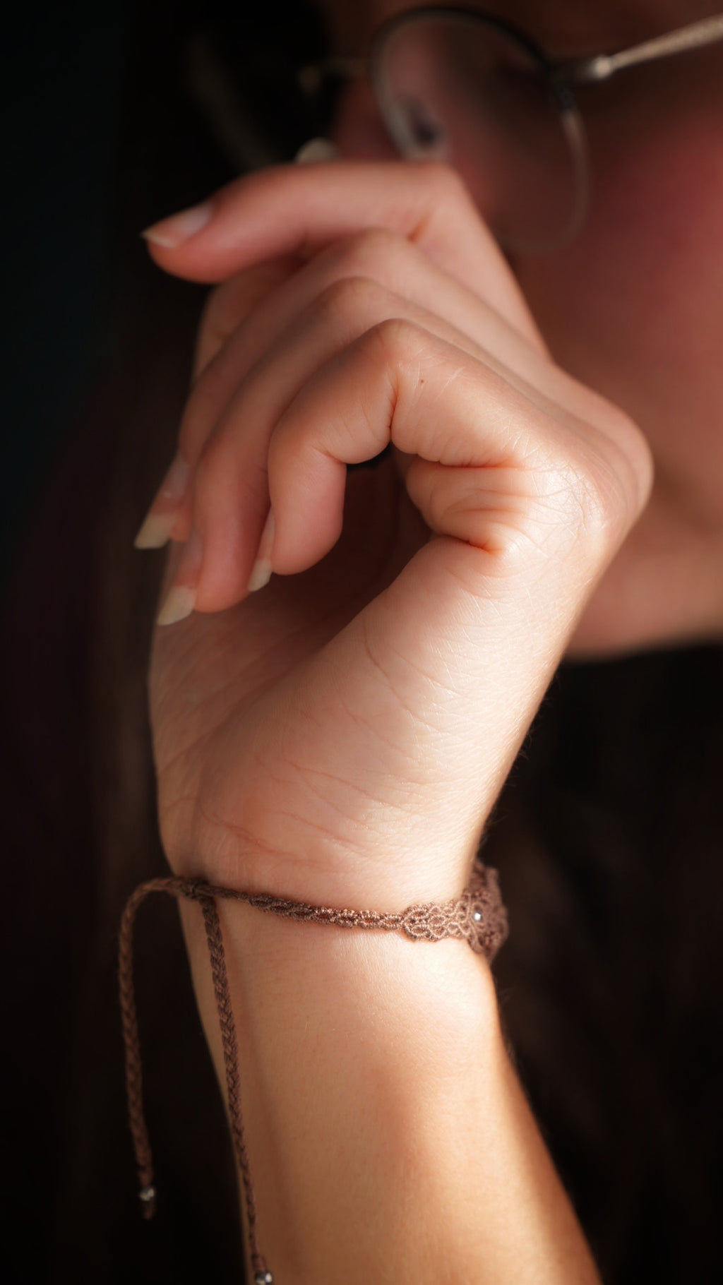 Bracelet pierre de lune arc-en-ciel asymétrique - Coton & Astrance