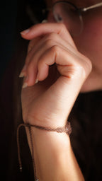 Bracelet pierre de lune arc-en-ciel asymétrique - Coton & Astrance