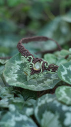 Bijou de cheville elfique en citrine et micro macramé - Coton & Astrance