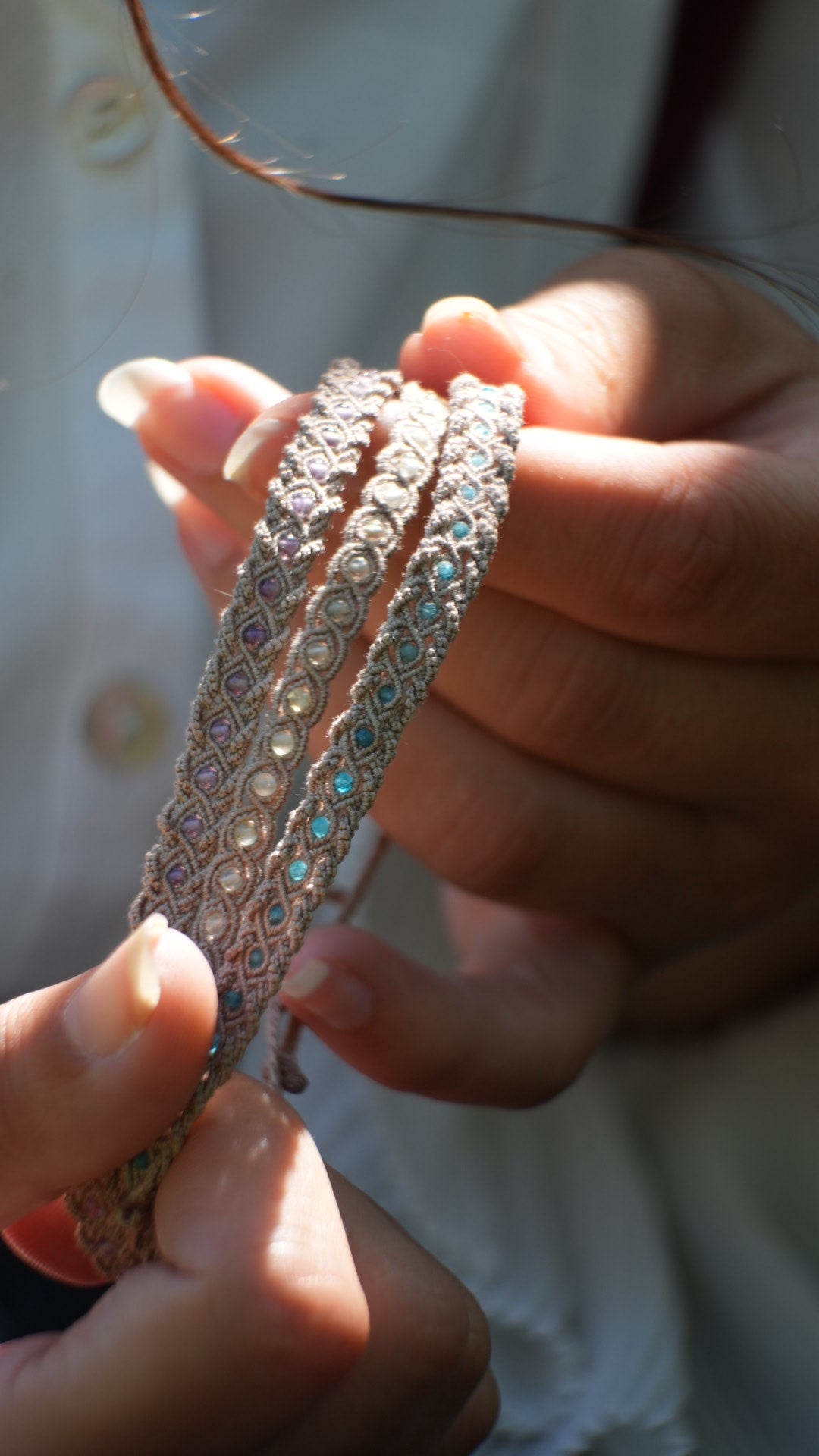 Bracelet accumulation en pierre naturelle – Coton et Astrance
