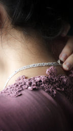 Collier plastron elfique en amétrine et micro macramé - Coton & Astrance