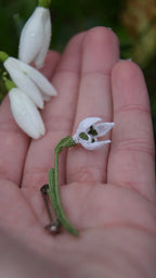 Broche perce-neige en micro macramé - Coton & Astrance