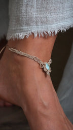2 Chevillères larimar en micro macramé – bracelets de cheville fait main - Coton & Astrance