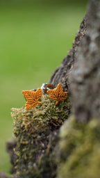 Puces d'oreilles feuille de lierre - plusieurs couleurs au choix - Coton & Astrance