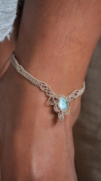 2 Chevillères larimar en micro macramé – bracelets de cheville fait main - Coton & Astrance