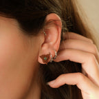 Puces d’oreilles triquetra celtiques en aventurine verte - Coton & Astrance