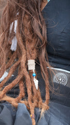 Perle de dreadlocks en micro macramé, fluorite et coquillage – bijou bohème - Coton & Astrance